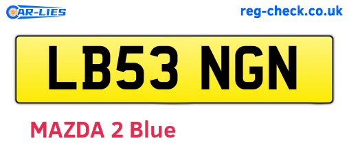 LB53NGN are the vehicle registration plates.