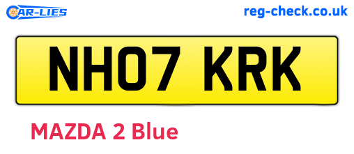 NH07KRK are the vehicle registration plates.