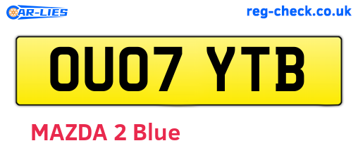 OU07YTB are the vehicle registration plates.