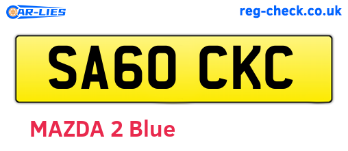 SA60CKC are the vehicle registration plates.