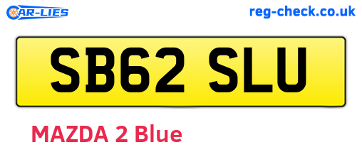 SB62SLU are the vehicle registration plates.