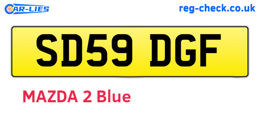 SD59DGF are the vehicle registration plates.