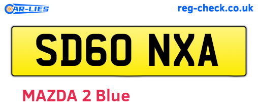 SD60NXA are the vehicle registration plates.