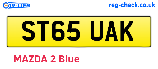 ST65UAK are the vehicle registration plates.