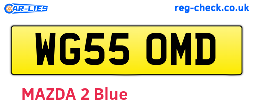 WG55OMD are the vehicle registration plates.