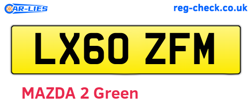 LX60ZFM are the vehicle registration plates.