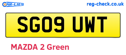 SG09UWT are the vehicle registration plates.