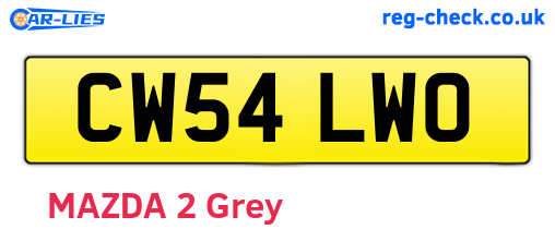 CW54LWO are the vehicle registration plates.