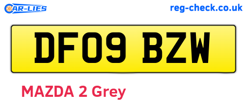 DF09BZW are the vehicle registration plates.