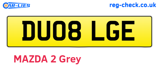 DU08LGE are the vehicle registration plates.