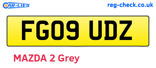 FG09UDZ are the vehicle registration plates.