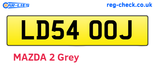 LD54OOJ are the vehicle registration plates.