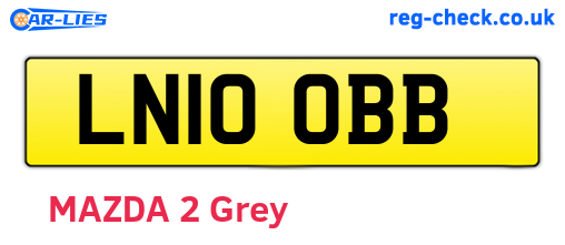 LN10OBB are the vehicle registration plates.