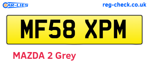 MF58XPM are the vehicle registration plates.