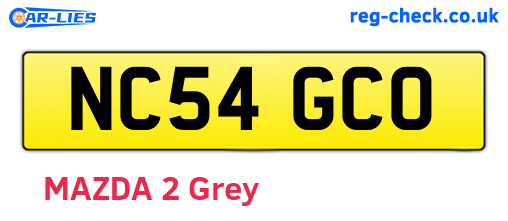 NC54GCO are the vehicle registration plates.
