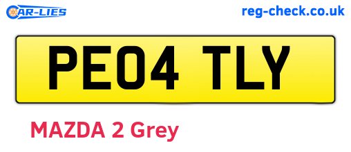 PE04TLY are the vehicle registration plates.