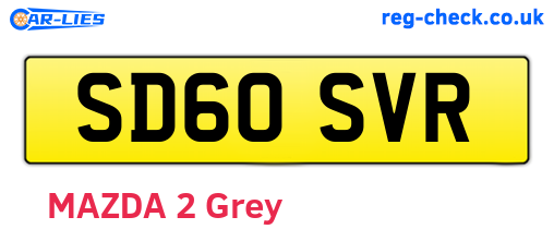 SD60SVR are the vehicle registration plates.
