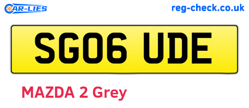 SG06UDE are the vehicle registration plates.