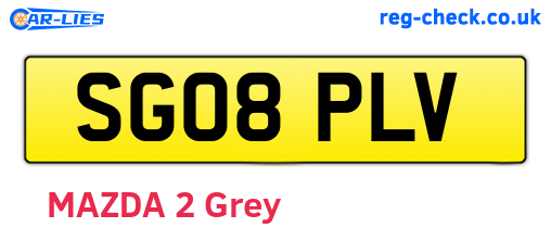 SG08PLV are the vehicle registration plates.