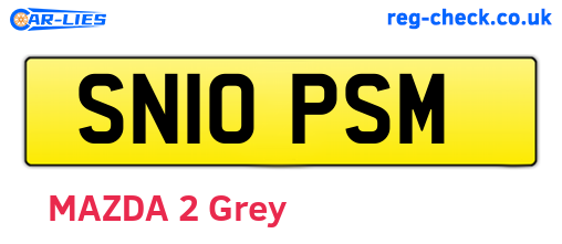SN10PSM are the vehicle registration plates.