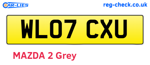WL07CXU are the vehicle registration plates.