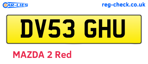 DV53GHU are the vehicle registration plates.
