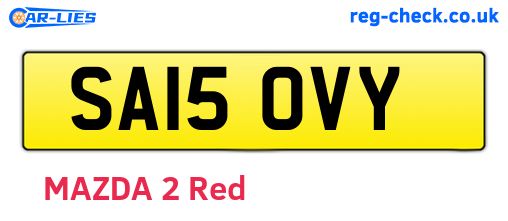 SA15OVY are the vehicle registration plates.