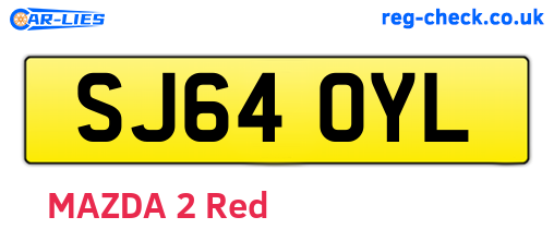 SJ64OYL are the vehicle registration plates.