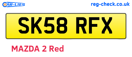 SK58RFX are the vehicle registration plates.