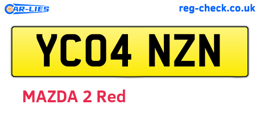 YC04NZN are the vehicle registration plates.