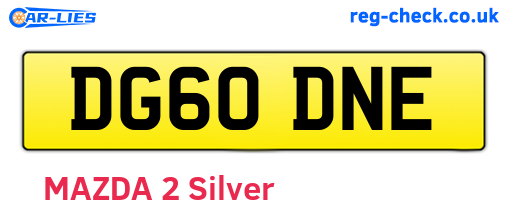 DG60DNE are the vehicle registration plates.