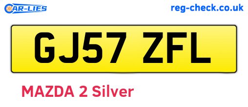 GJ57ZFL are the vehicle registration plates.