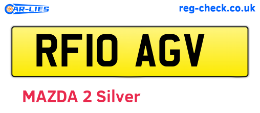 RF10AGV are the vehicle registration plates.