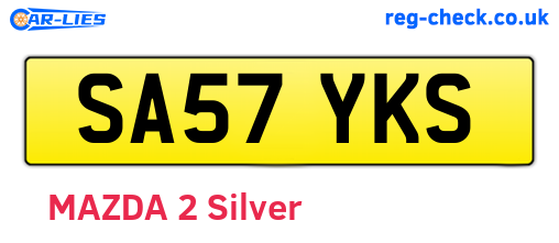 SA57YKS are the vehicle registration plates.