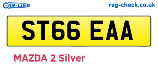 ST66EAA are the vehicle registration plates.