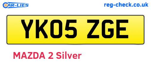 YK05ZGE are the vehicle registration plates.