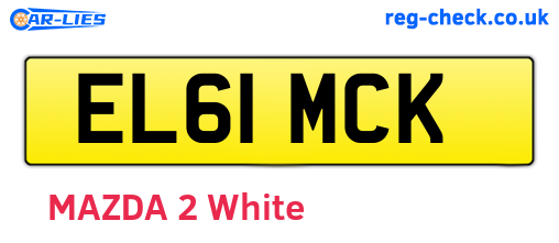 EL61MCK are the vehicle registration plates.