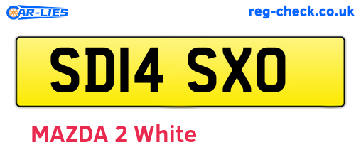 SD14SXO are the vehicle registration plates.