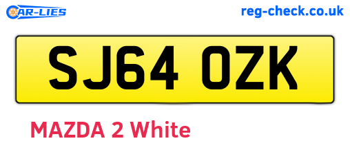 SJ64OZK are the vehicle registration plates.