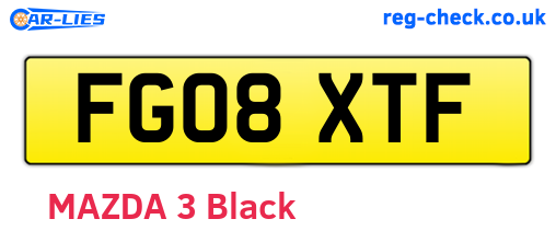 FG08XTF are the vehicle registration plates.