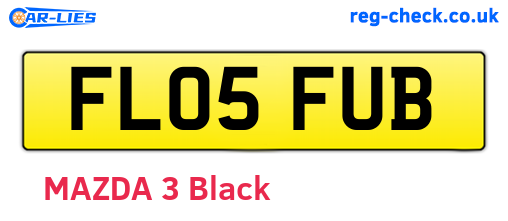 FL05FUB are the vehicle registration plates.