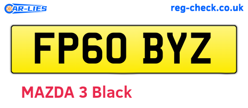 FP60BYZ are the vehicle registration plates.
