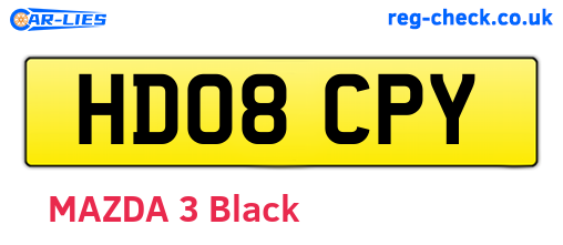 HD08CPY are the vehicle registration plates.