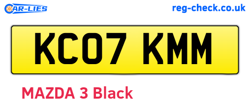 KC07KMM are the vehicle registration plates.