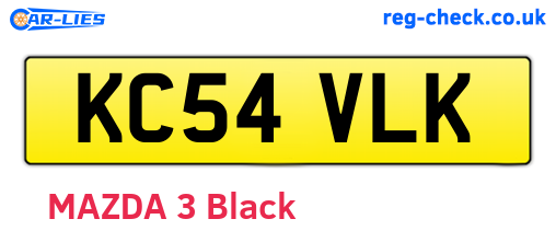 KC54VLK are the vehicle registration plates.