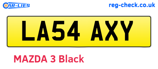 LA54AXY are the vehicle registration plates.