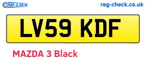 LV59KDF are the vehicle registration plates.