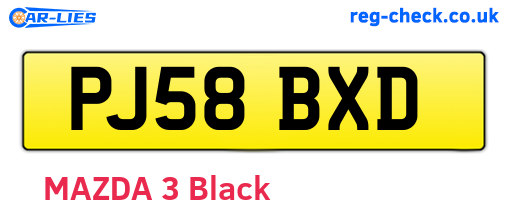 PJ58BXD are the vehicle registration plates.