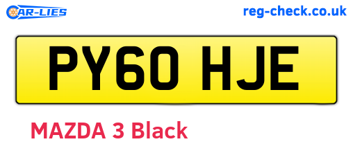 PY60HJE are the vehicle registration plates.