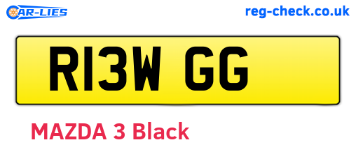 R13WGG are the vehicle registration plates.